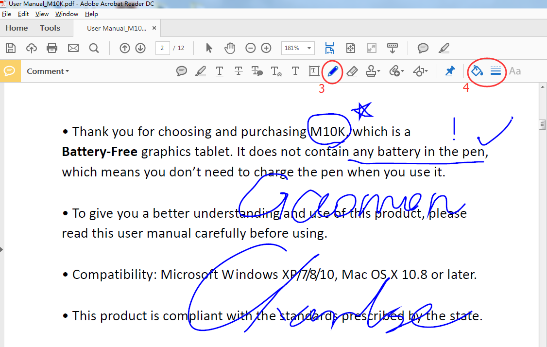 use GAOMON graphic table to take notes on PDF like using a real pen to do on real paper.