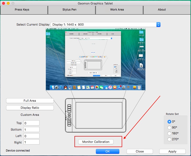 calibration button